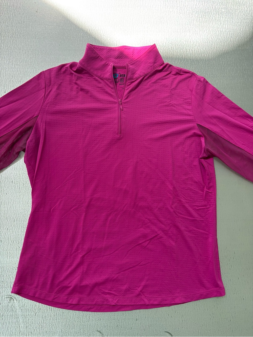 IBKUL Women's Quarter-Zip Performance Top - Fuchsia Pink
